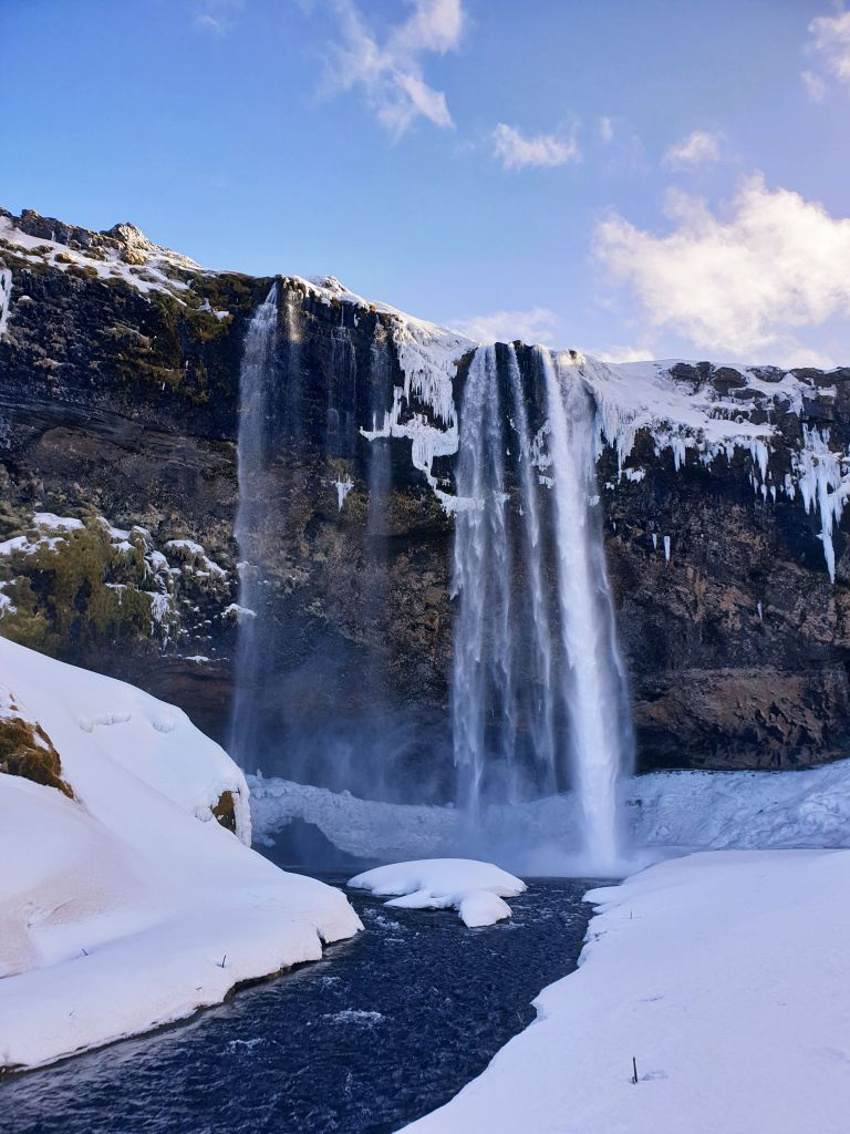 The Seljalandsfoss waterfall in the South coast of Iceland